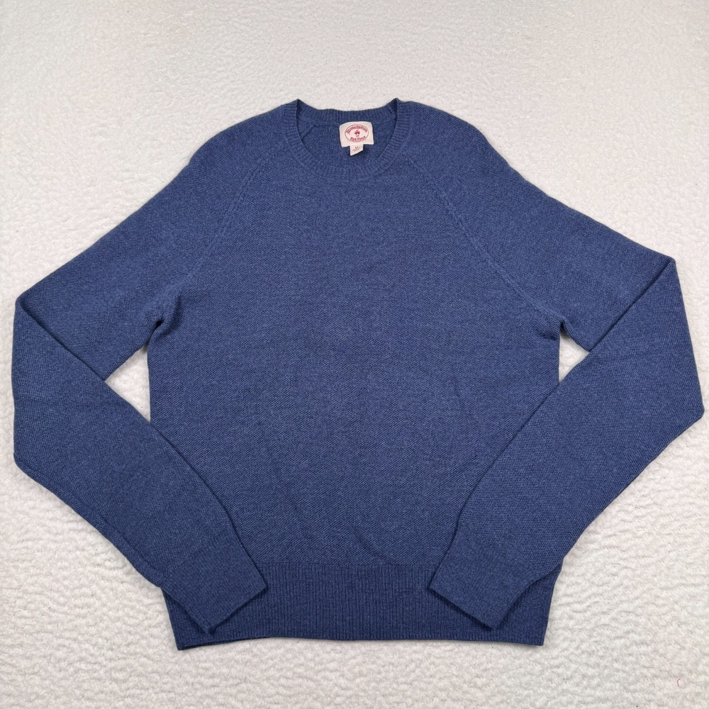 Brooks Brothers Red Fleece Merino Wool Sweater Mens Medium‎ Blue Crewneck *Flaws